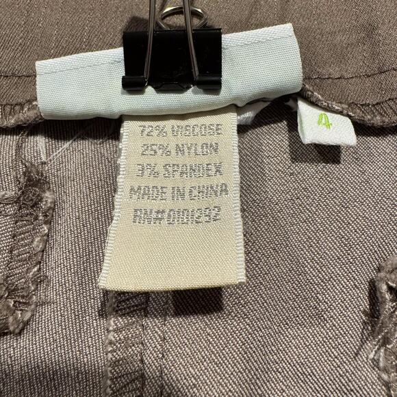 Lulu B Womens Pants Capri Y2K Minimalist Classic Pull On Eyelets Brown Size 4 GV - Picture 3 of 5